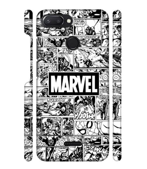 Marvel black and white abstract Redmi 6 Mobile Cover
