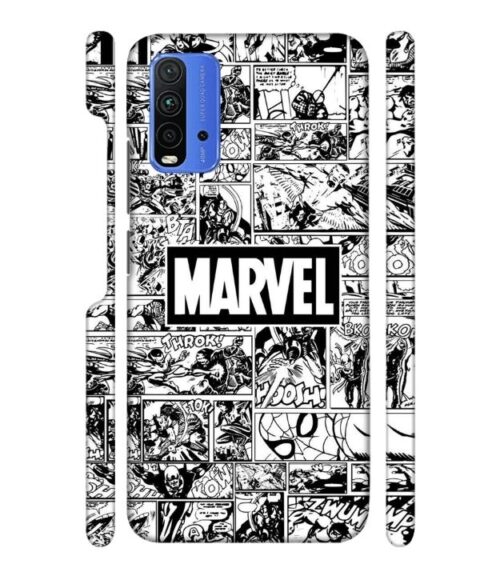 Marvel black and white abstract Redmi 9 Power Mobile Cover