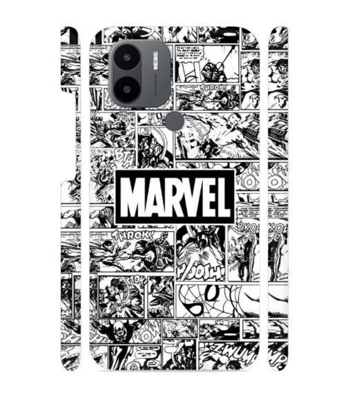 Marvel black and white abstract Redmi A1 Plus Mobile Cover