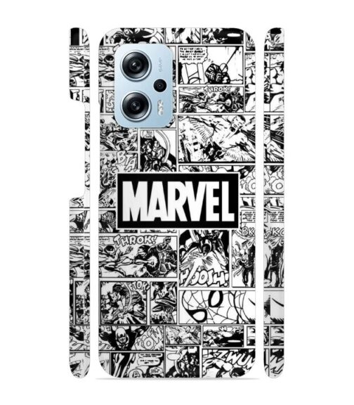 Marvel black and white abstract Redmi K50i 5G Mobile Cover