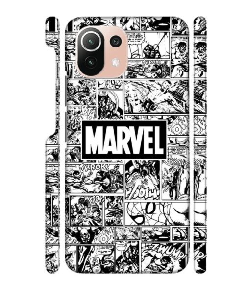 Marvel black and white abstract Mi 11 Lite Mobile Cover