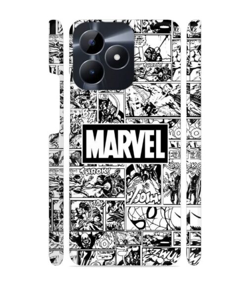 Marvel black and white abstract Realme C53 Mobile Cover