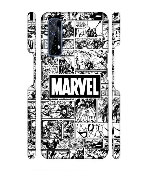 Marvel black and white abstract Realme 7 Mobile Cover