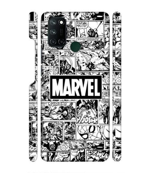 Marvel black and white abstract Realme 7i Mobile Cover