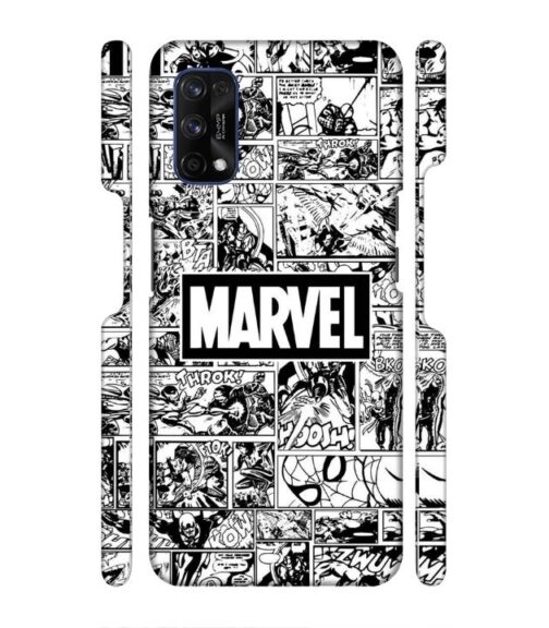 Marvel black and white abstract Realme 7 Pro Mobile Cover