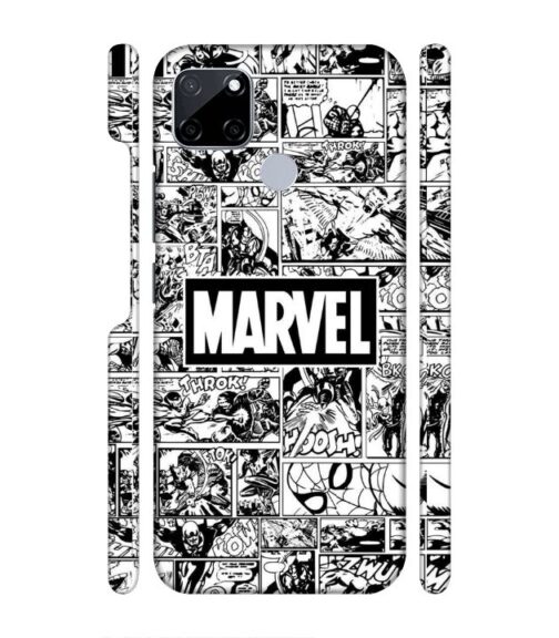 Marvel black and white abstract Realme C21 Y Mobile Cover