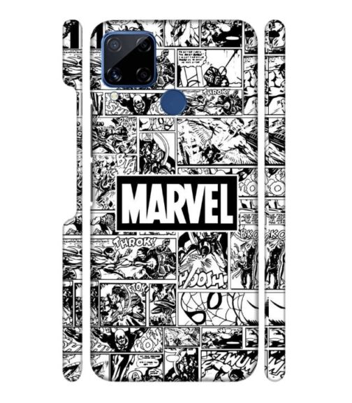 Marvel black and white abstract Realme C15 Mobile Cover