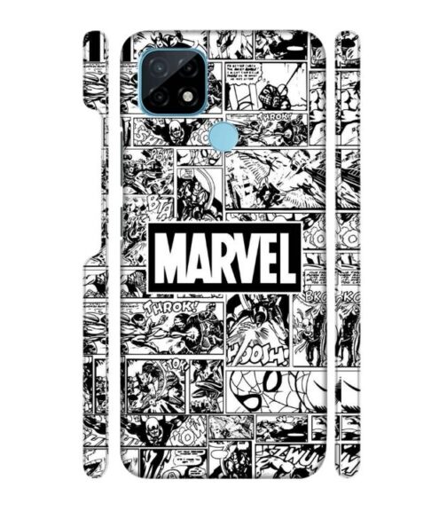 Marvel black and white abstract Realme C21 Mobile Cover