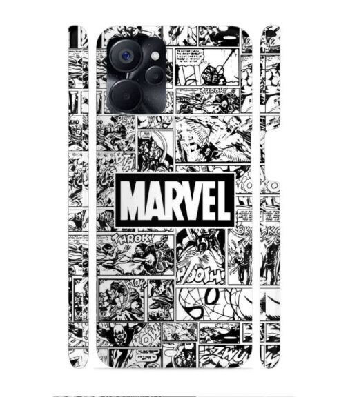 Marvel black and white abstract Realme 9i (5G) Mobile Cover