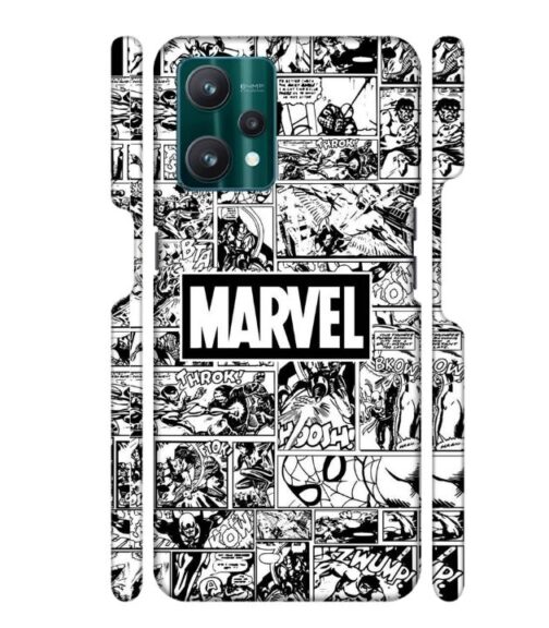 Marvel black and white abstract Realme 9 Pro Mobile Cover