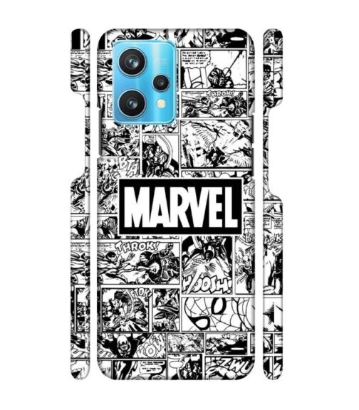 Marvel black and white abstract Realme 9 Pro Plus Mobile Cover