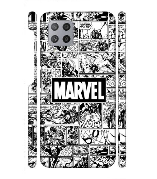 Marvel black and white abstract Samsung Galaxy F62 Mobile Cover
