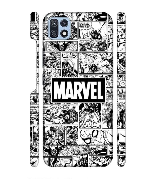 Marvel black and white abstract Samsung Galaxy F42 (5G) Mobile Cover