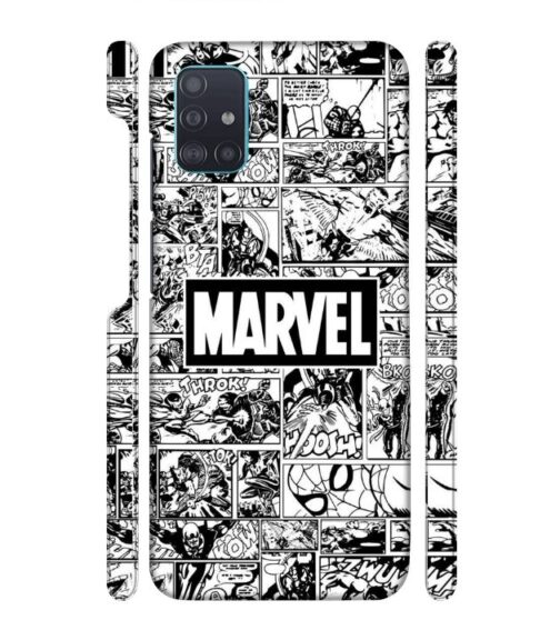Marvel black and white abstract Samsung Galaxy A51 Mobile Cover