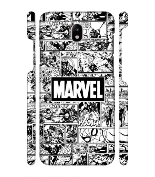 Marvel black and white abstract Samsung Galaxy J7 (2017) Mobile Cover