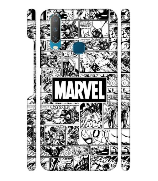 Marvel black and white abstract Vivo Y15 Mobile Cover