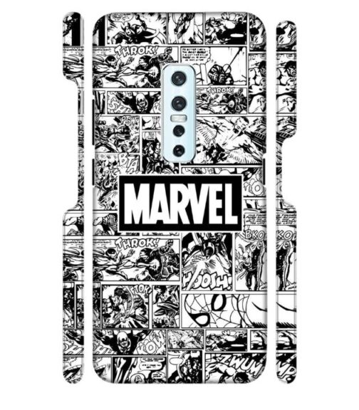 Marvel black and white abstract Vivo V17 Pro Mobile Cover