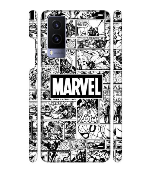 Marvel black and white abstract Vivo V21 E Mobile Cover