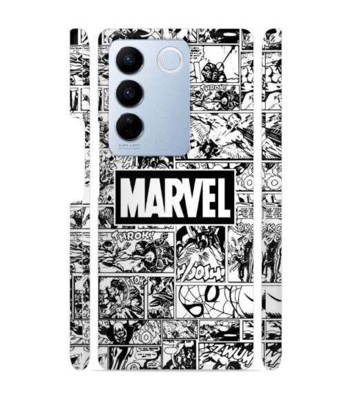 Marvel black and white abstract Vivo V27 5G Mobile Cover