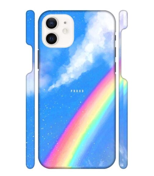 Blue sky with rainbow pattern iPhone 12 Mobile Cover