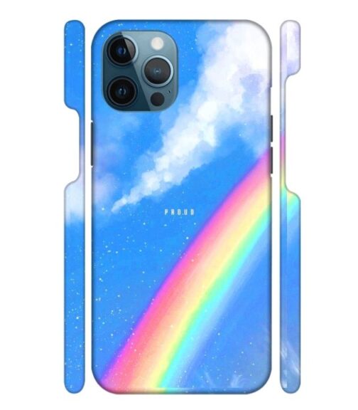 Blue sky with rainbow pattern iPhone 12 Pro Mobile Cover