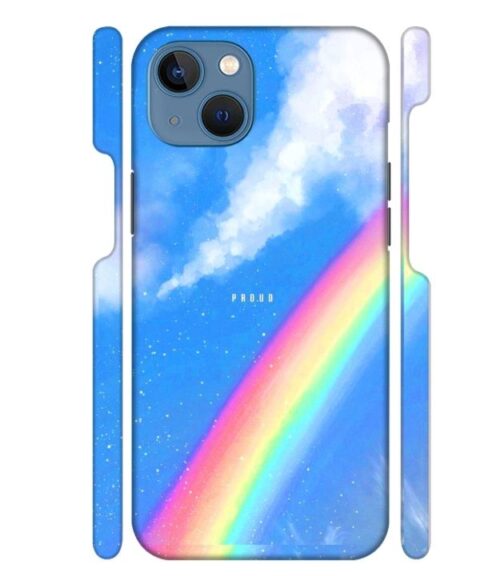 Blue sky with rainbow pattern iPhone 14 Plus Mobile Cover
