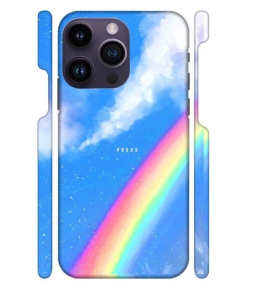 Blue sky with rainbow pattern iPhone 14 Pro Max Mobile Cover