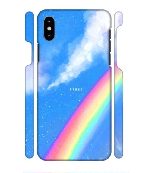 Blue sky with rainbow pattern iPhone XS Mobile Cover