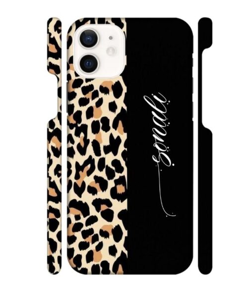 Half tiger skin & half black Pattern iPhone 12 Mobile Cover