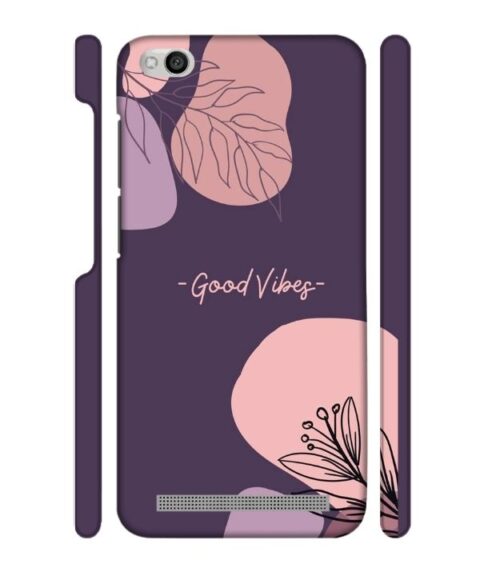 Good vibes text with foral design Redmi 5A Mobile Cover
