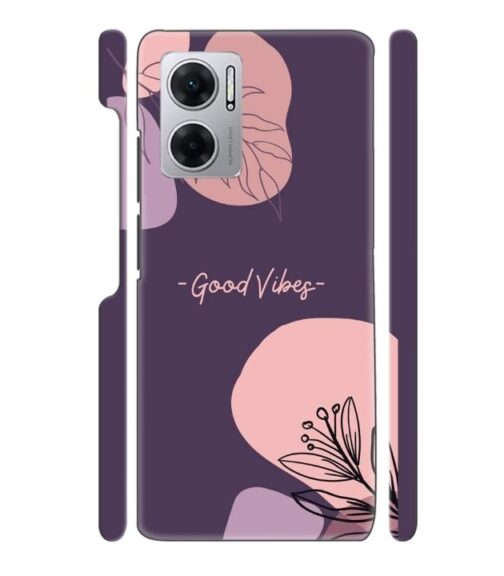 Good vibes text with foral design Redmi 11 Prime (5G) Mobile Cover