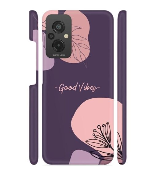 Good vibes text with foral design Redmi 11 Prime (4G) Mobile Cover