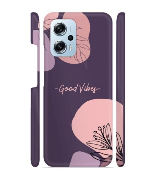 Good vibes text with foral design Redmi K50i 5G Mobile Cover