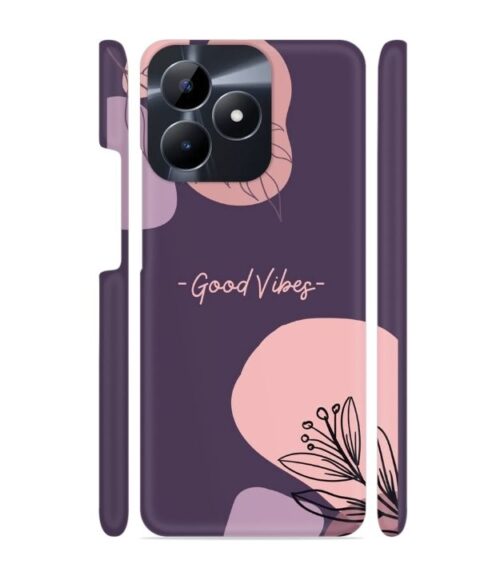 Good vibes text with foral design Realme C53 Mobile Cover
