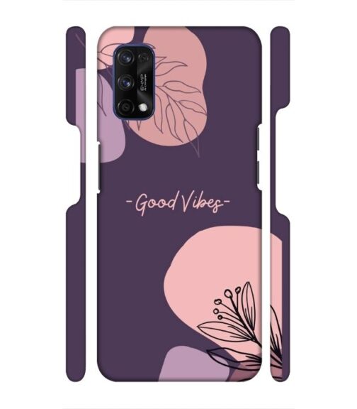 Good vibes text with foral design Realme 7 Pro Mobile Cover