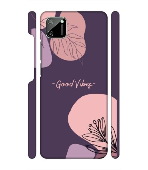 Good vibes text with foral design Realme C11 Mobile Cover