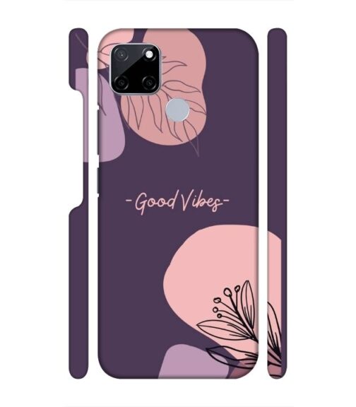 Good vibes text with foral design Realme C21 Y Mobile Cover