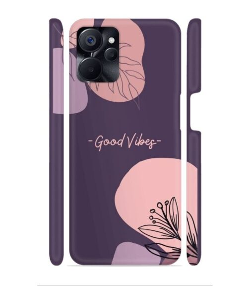 Good vibes text with foral design Realme 9i (5G) Mobile Cover