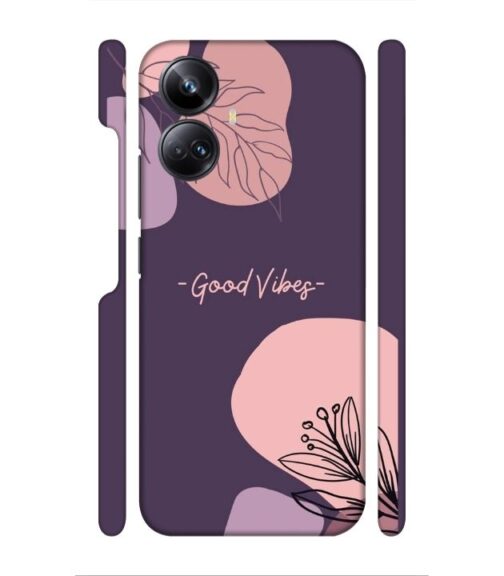 Good vibes text with foral design Realme 10 Pro Plus (5G) Mobile Cover