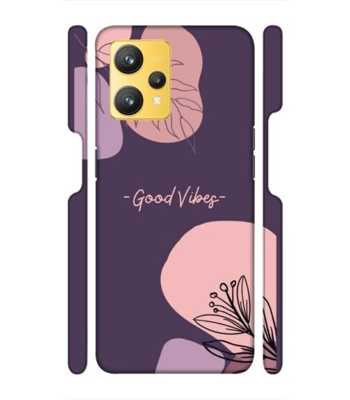 Good vibes text with foral design Realme 9 Mobile Cover