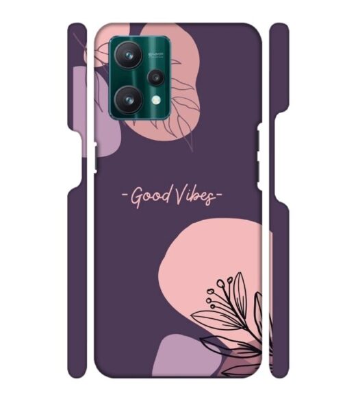 Good vibes text with foral design Realme 9 Pro Mobile Cover