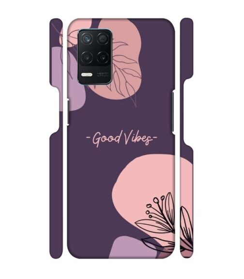 Good vibes text with foral design Realme 9 (5G) Mobile Cover