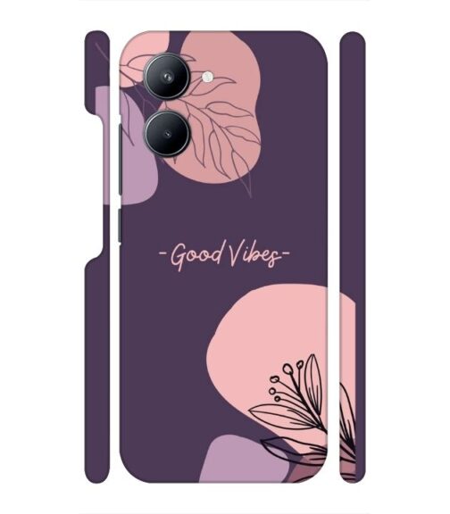 Good vibes text with foral design Realme C33 Mobile Cover