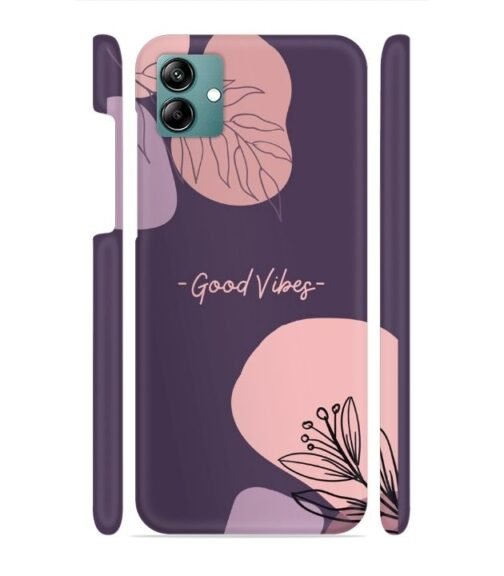 Good vibes text with foral design Samsung Galaxy F04 Mobile Cover