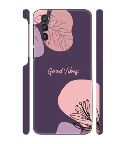 Good vibes text with foral design Samsung Galaxy M13 4G Mobile Cover