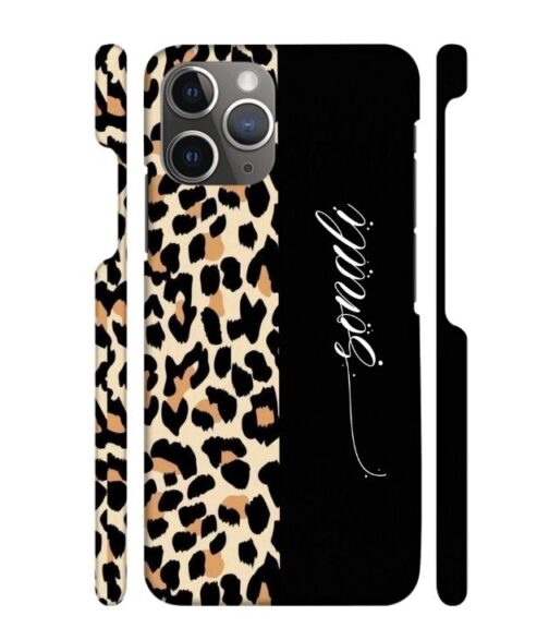 Half tiger skin & half black Pattern iPhone 11 Pro Max Mobile Cover