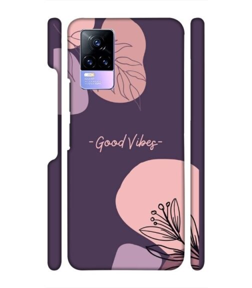 Good vibes text with foral design Vivo Y73 Mobile Cover