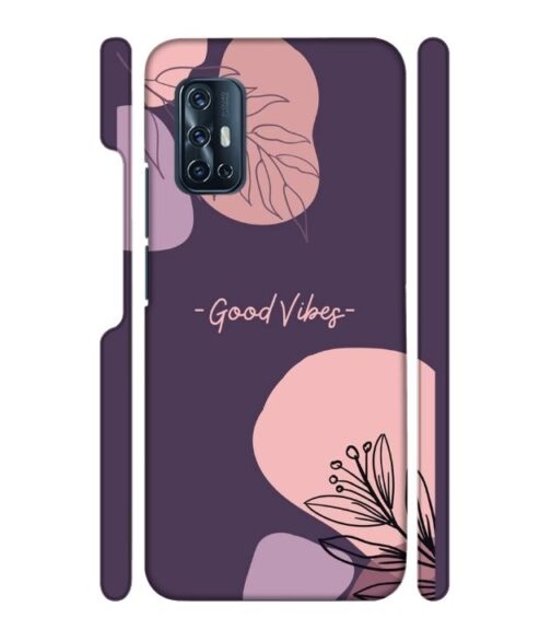 Good vibes text with foral design Vivo V17 Mobile Cover