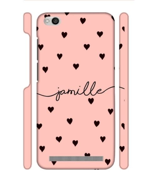 Heart pattern Customize text Redmi 5A Mobile Cover