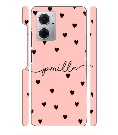 Heart pattern Customize text Redmi 11 Prime (5G) Mobile Cover